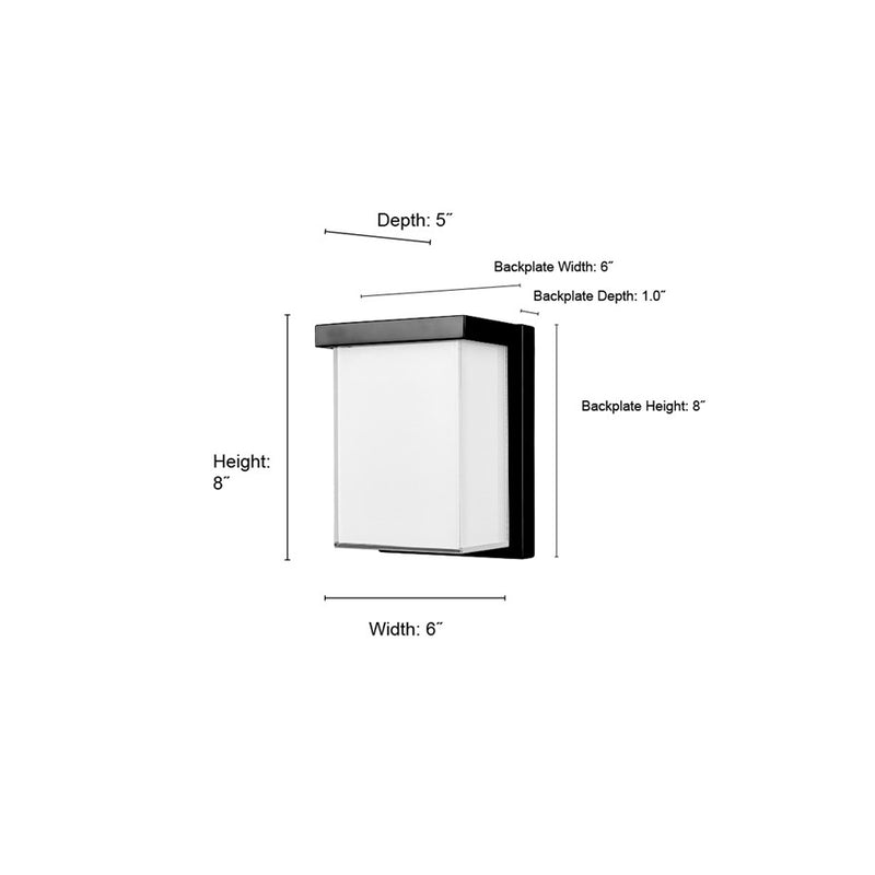 Millennium Lighting Sommar 8" Outdoor LED Wall Sconce, Black/White