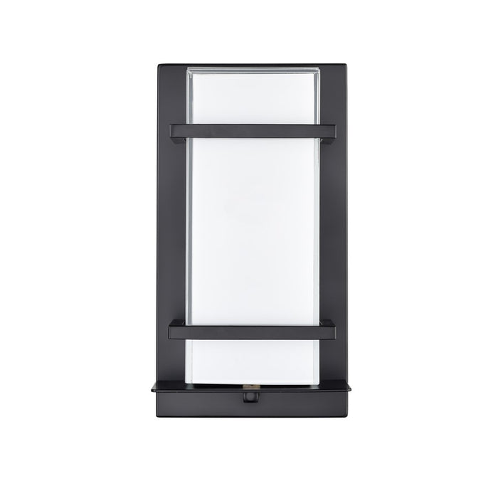 Millennium Lighting 11" Outdoor LED Wall Sconce, Black/White - 75001-PBK
