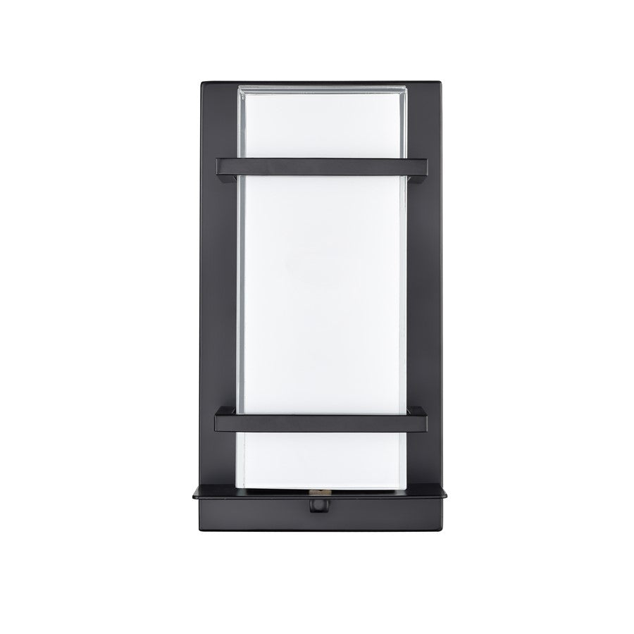 Millennium Lighting 11" Outdoor LED Wall Sconce, Black/White - 75001-PBK