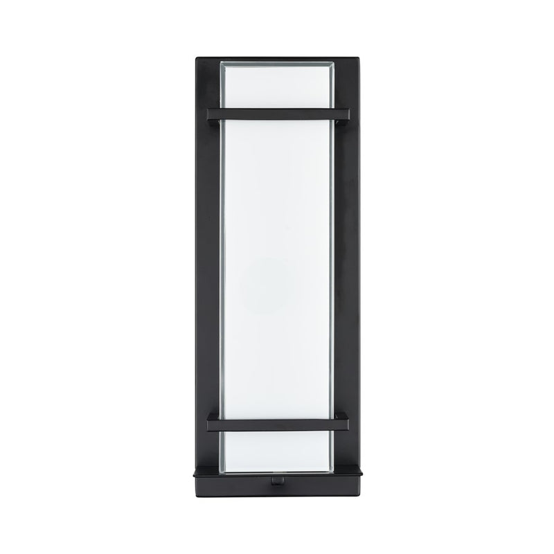 Millennium Lighting 16" Outdoor LED Wall Sconce, Black/White - 75101-PBK