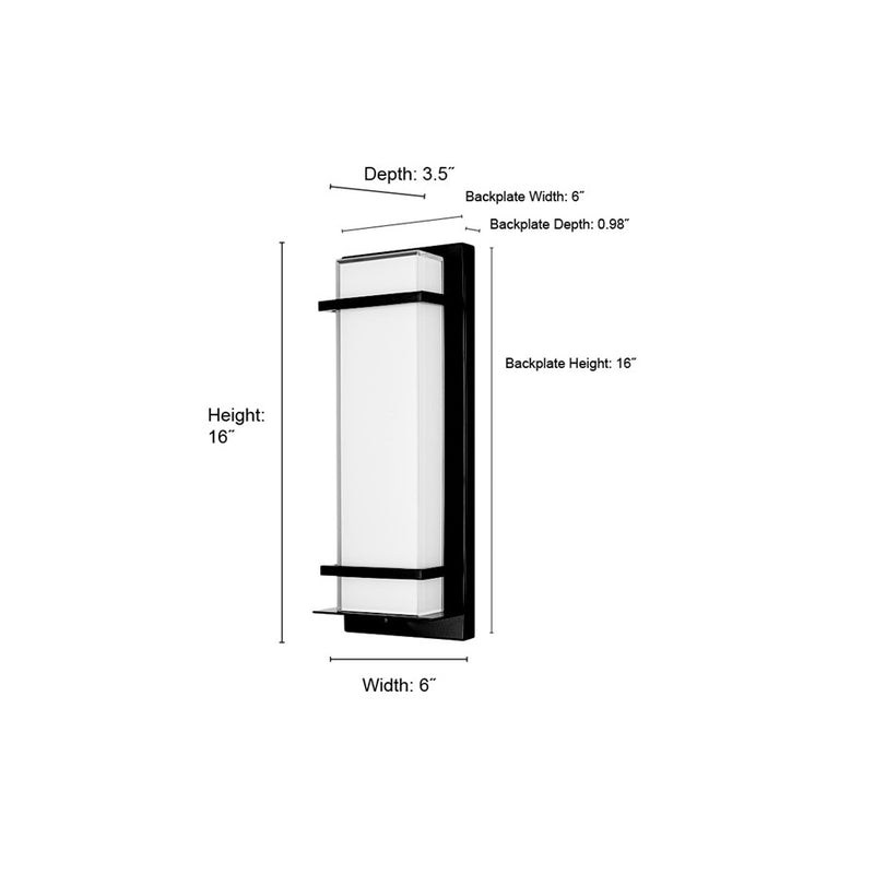Millennium Lighting 16" Outdoor LED Wall Sconce, Black/White