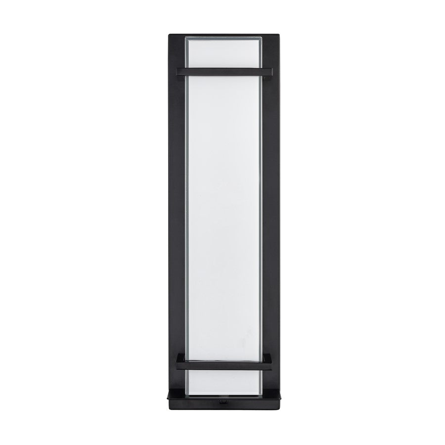 Millennium Lighting 20" Outdoor LED Wall Sconce/Square, Black/White - 75201-PBK