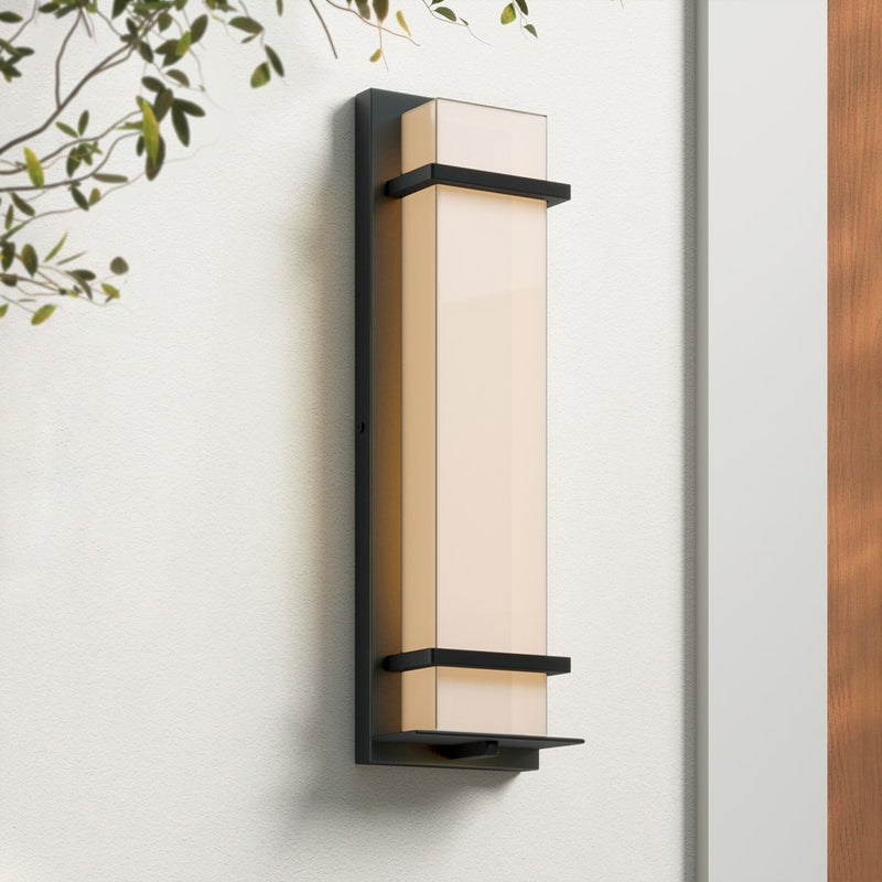 Millennium Lighting 20" Outdoor LED Wall Sconce/Square, Black/White