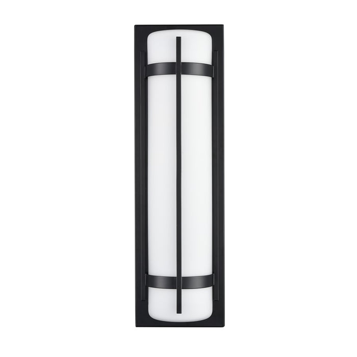 Millennium Lighting 20" Outdoor LED Wall Sconce/Round, Black/White - 76101-PBK