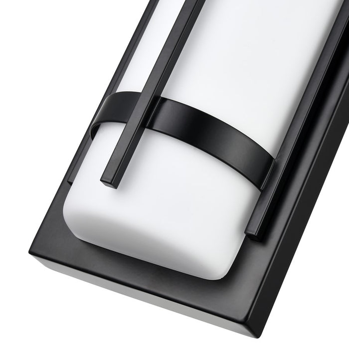 Millennium Lighting 20" Outdoor LED Wall Sconce/Round, Black/White