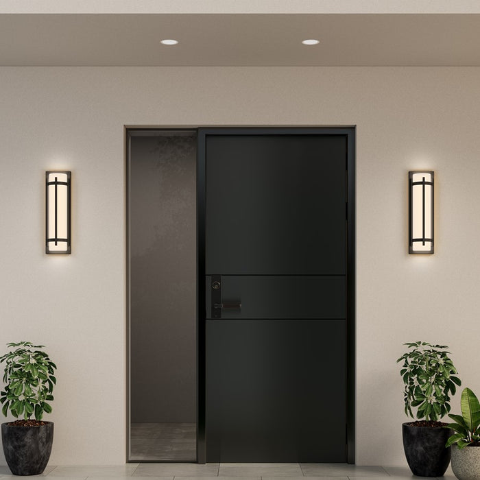 Millennium Lighting 20" Outdoor LED Wall Sconce/Round, Black/White