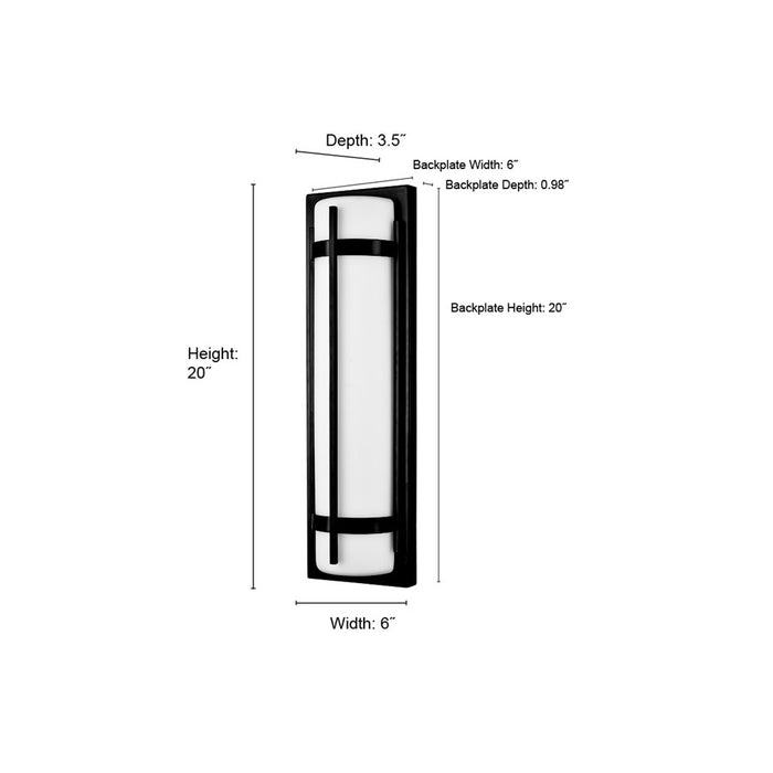 Millennium Lighting 20" Outdoor LED Wall Sconce/Round, Black/White