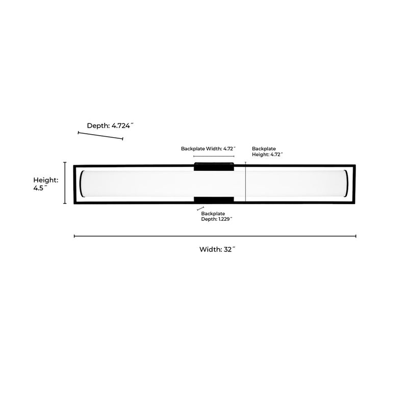 Millennium Lighting Teylor Selectable 32" LED Vanity, Black/White