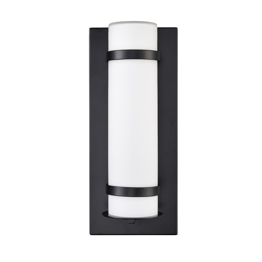 Millennium Lighting Outdoor Wall Sconce, Powder Coated Black/White - 77001-PBK