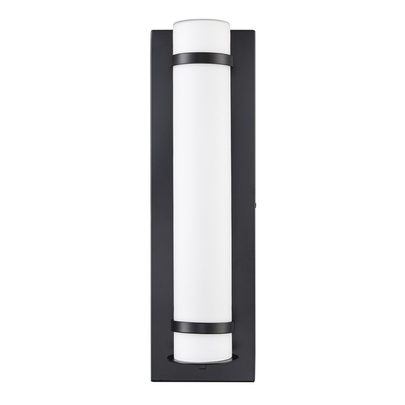 Millennium Lighting Outdoor LED Wall Sconce, Black/White - 77101-PBK