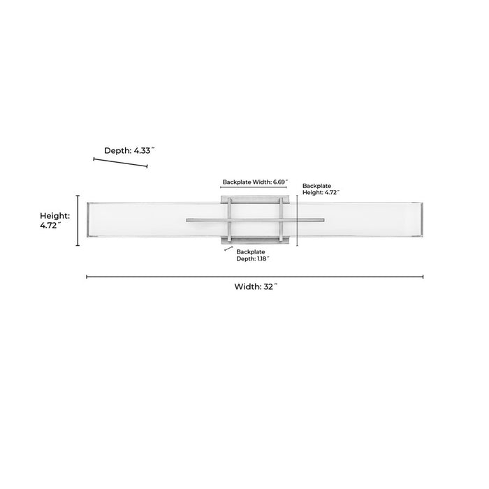 Millennium Lighting Tocco Selectable 32" LED Vanity Light, Gold/White