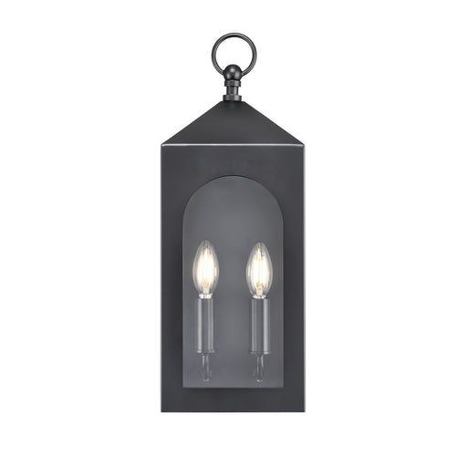Millennium Lighting Bratton 2Lt 19" Outdoor Wall Sconce, Black/Clear - 7802-PBK