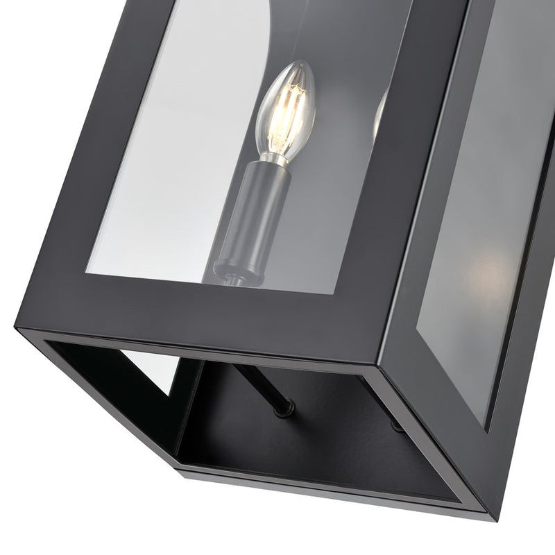 Millennium Lighting Bratton 2Lt 23" Outdoor Wall Sconce, Black/Clear