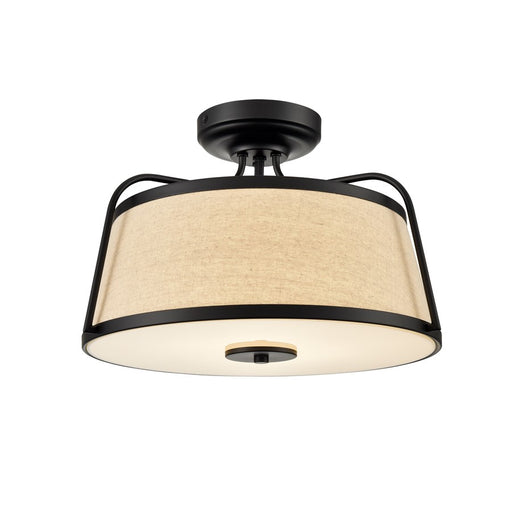 Millennium Selectable LED Semi-Flush Mount, Black/White Linen - 78201-MB