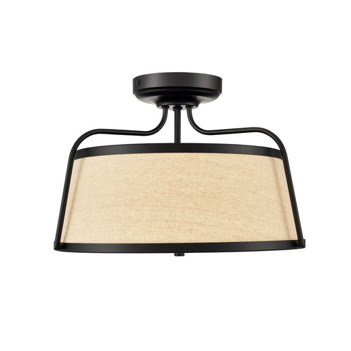 Millennium Selectable LED Semi-Flush Mount, Black/White Linen