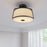 Millennium Selectable LED Semi-Flush Mount, Black/White Linen