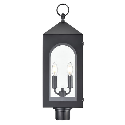 Millennium Lighting Bratton 2Lt Outdoor Post Light, Black/Clear - 7822-PBK