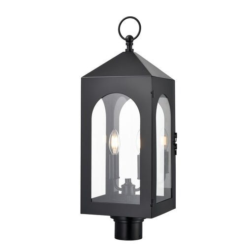 Millennium Lighting Bratton 2Lt Outdoor Post Light, Black/Clear