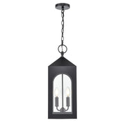Millennium Lighting Bratton 2Lt Outdoor Pendant, Coated Black/Clear - 7832-PBK