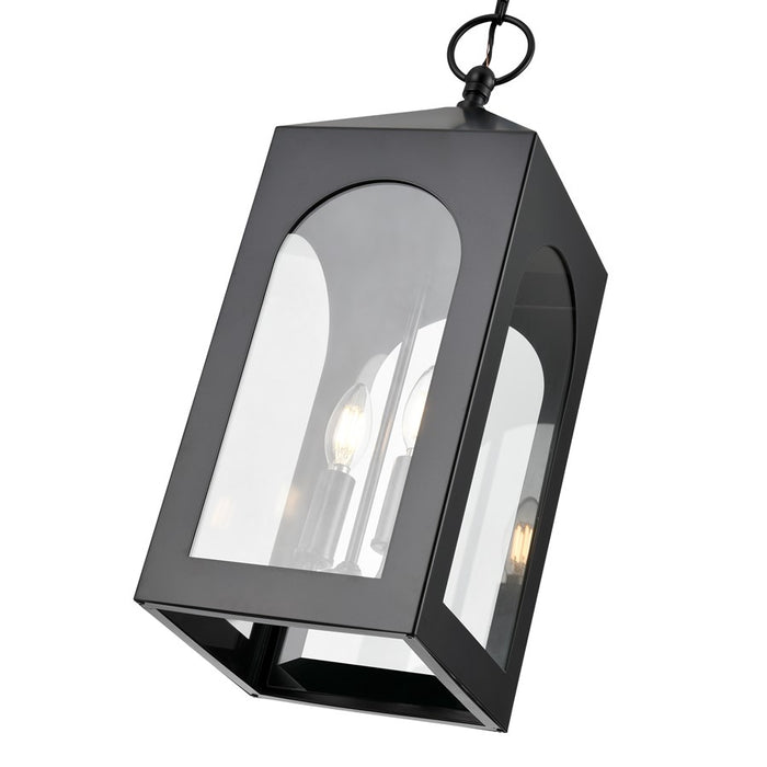 Millennium Lighting Bratton 2Lt Outdoor Pendant, Coated Black/Clear