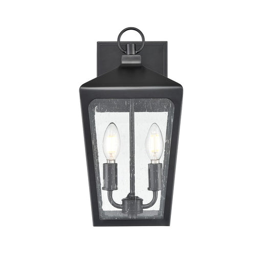 Millennium Lighting Brooks 2Lt 15" Outdoor Wall Sconce, Black/Clear - 7902-PBK