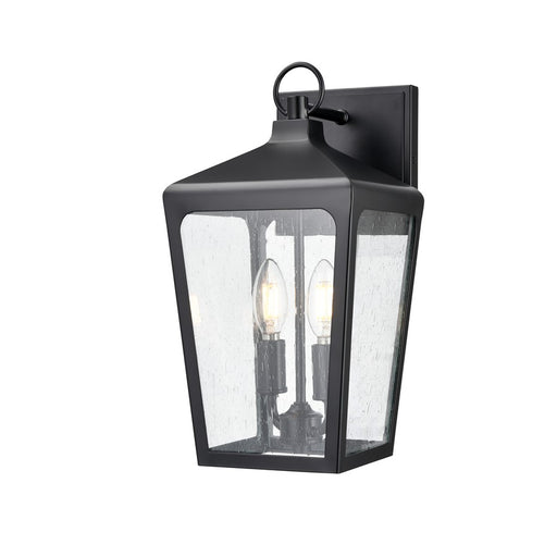 Millennium Lighting Brooks 2Lt 15" Outdoor Wall Sconce, Black/Clear