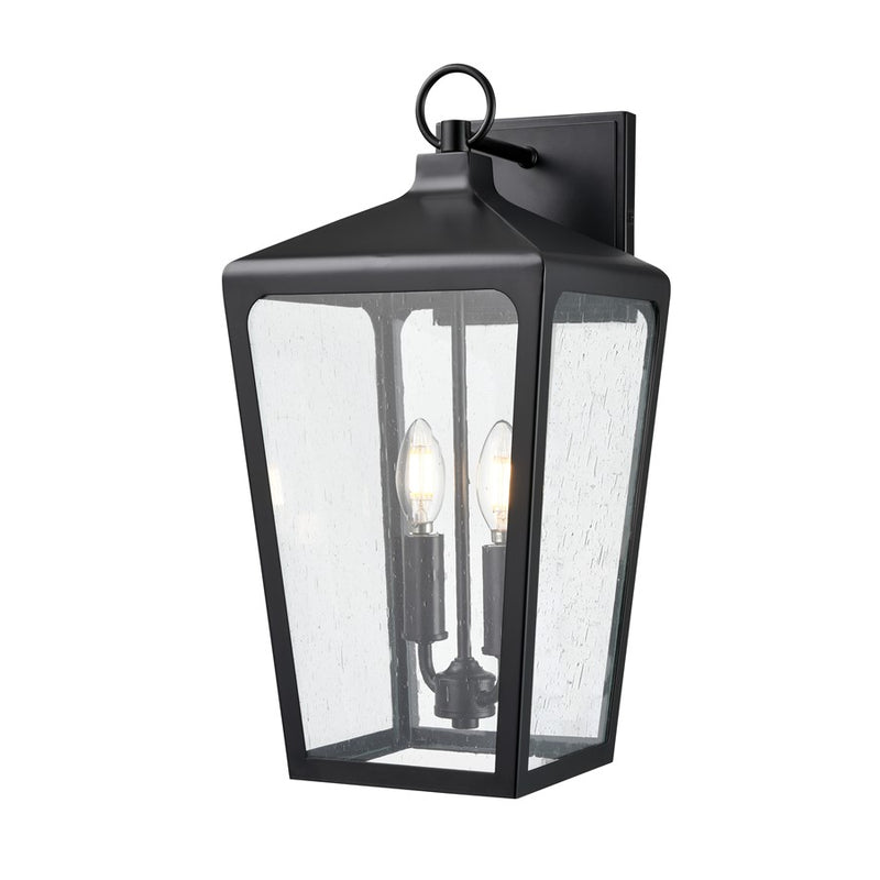 Millennium Lighting Brooks 2Lt 19" Outdoor Wall Sconce, Black/Clear