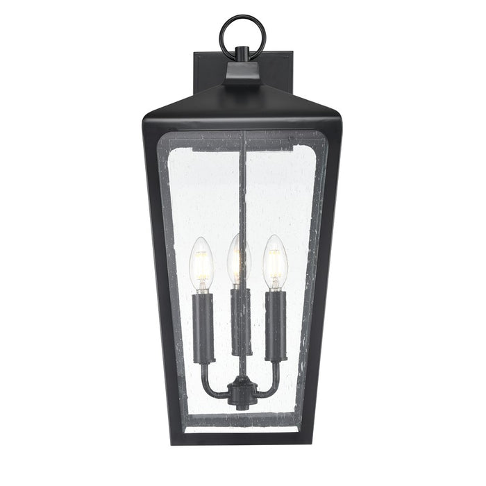 Millennium Lighting Brooks 3Lt Outdoor Wall Sconce, Black/Clear - 7923-PBK