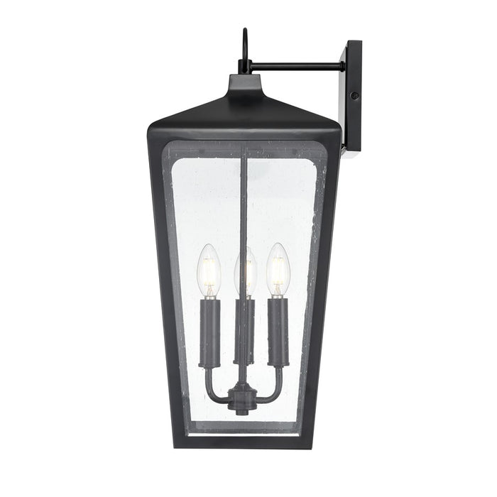 Millennium Lighting Brooks 3Lt Outdoor Wall Sconce, Black/Clear