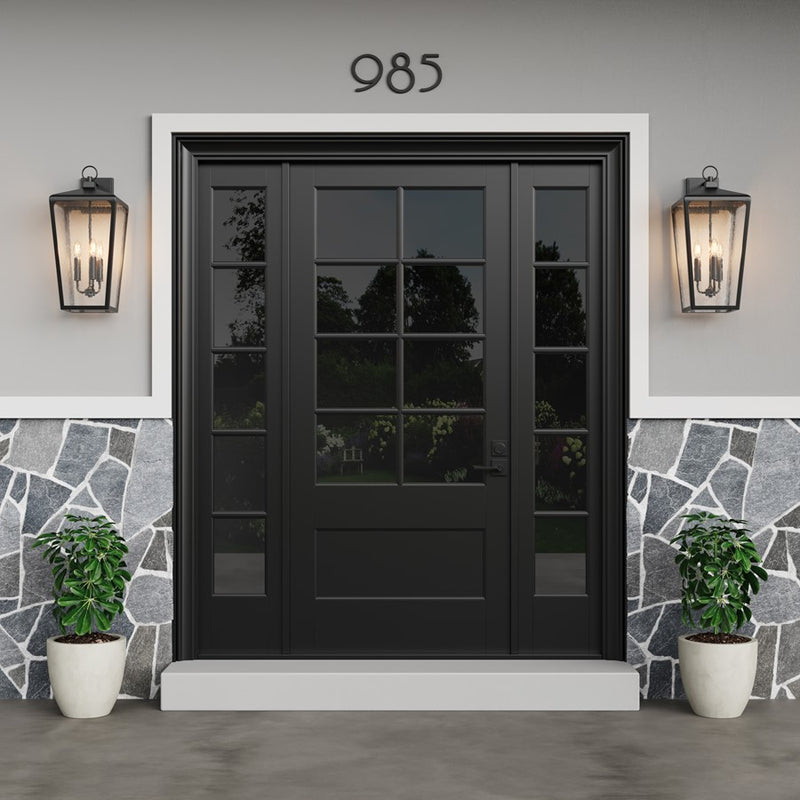 Millennium Lighting Brooks 3Lt Outdoor Wall Sconce, Black/Clear