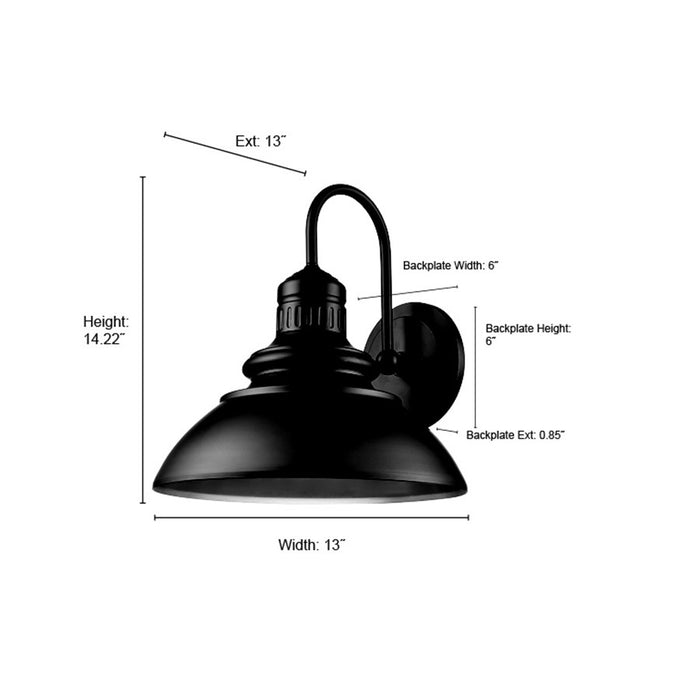 Millennium Lighting Adda 14" Outdoor Wall Sconce, Black