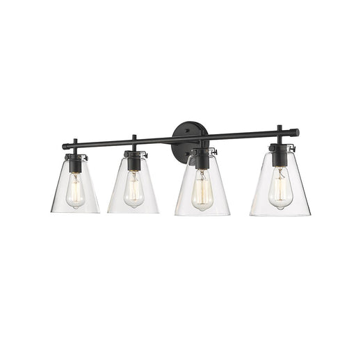 Millennium Lighting Aliza 4 Light Bathroom Vanity Light, Matte Black - 8124-MB