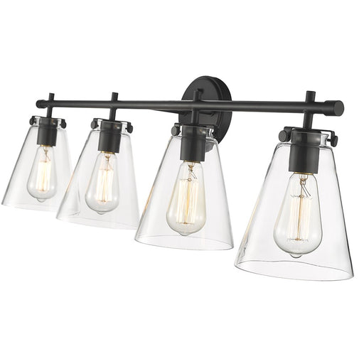 Millennium Lighting Aliza 4 Light Bathroom Vanity Light, Matte Black