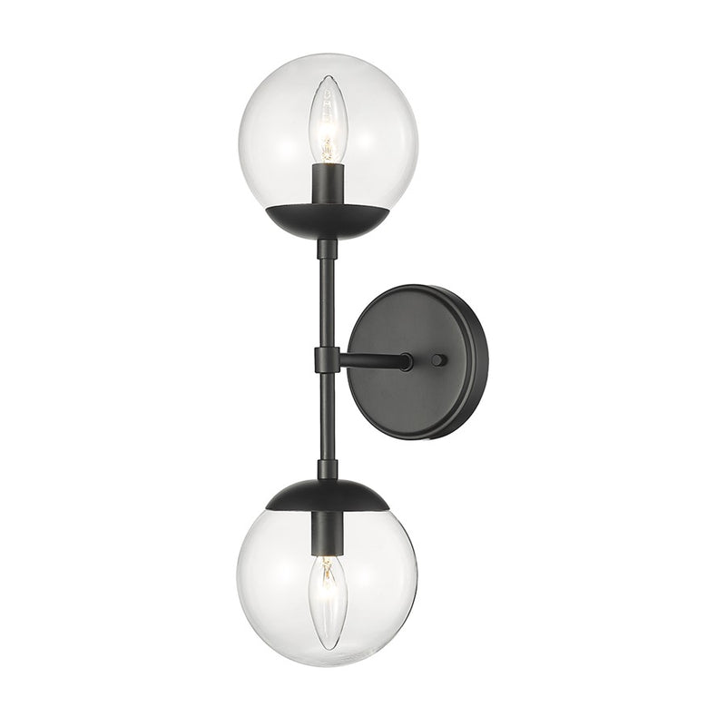 Millennium Lighting Avell 2 Light Wall Sconce, Matte Black