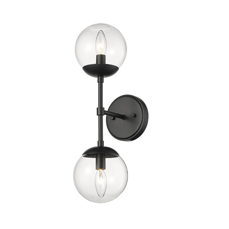 Millennium Lighting Avell 2 Light Wall Sconce, Matte Black