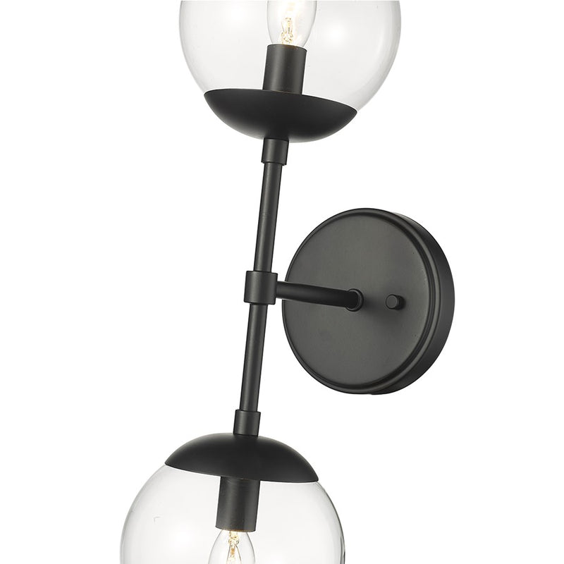 Millennium Lighting Avell 2 Light Wall Sconce, Matte Black