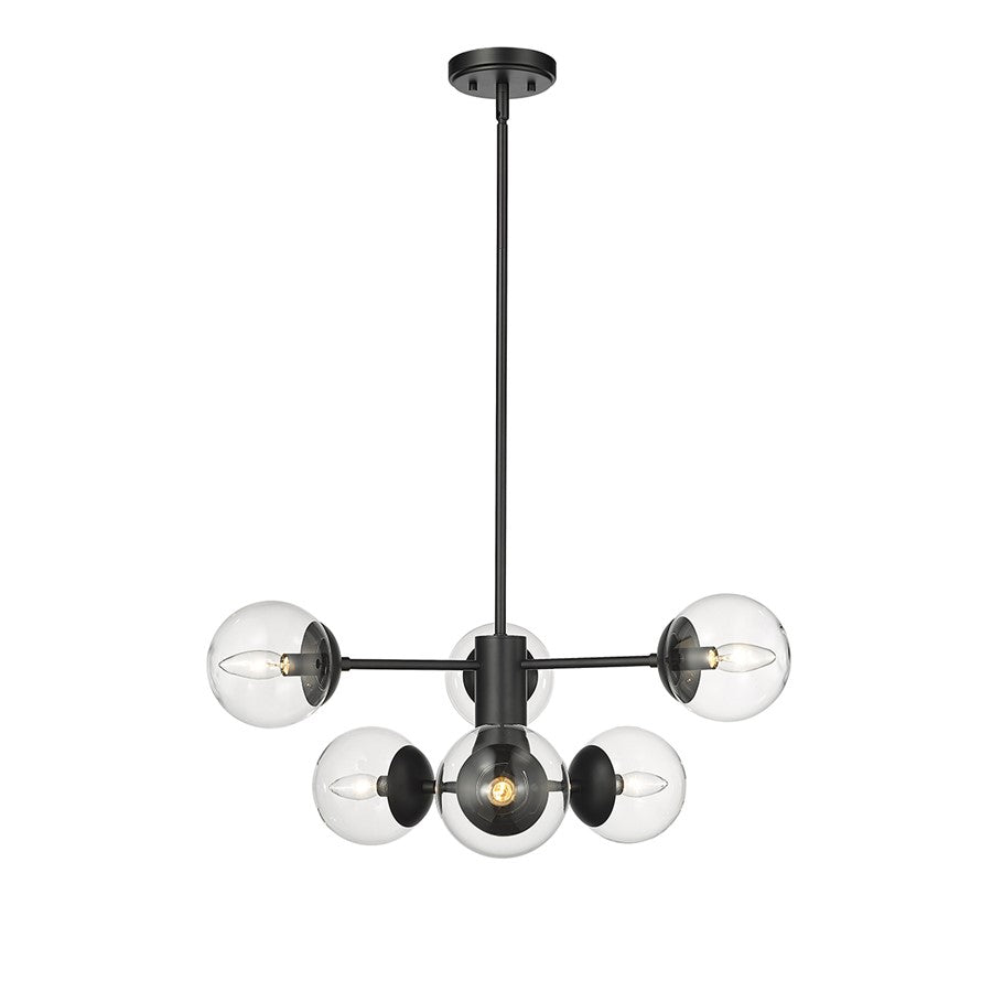 Millennium Lighting Avell 6Lt Pendant, Black - 8156-MB