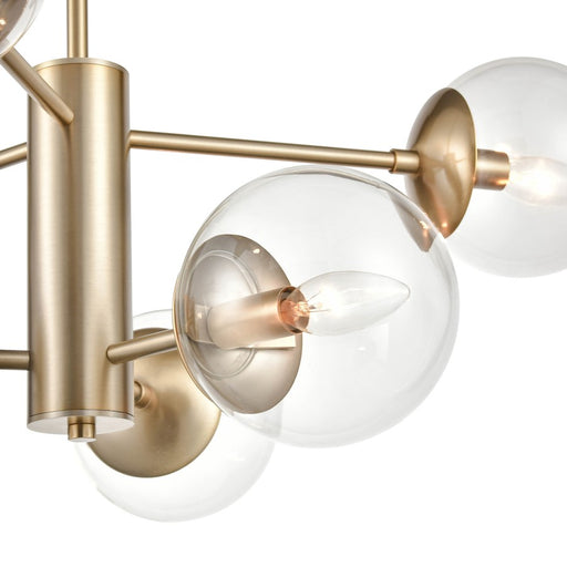 Millennium Avell 6 Light 11" Chandelier, Modern Gold/Clear