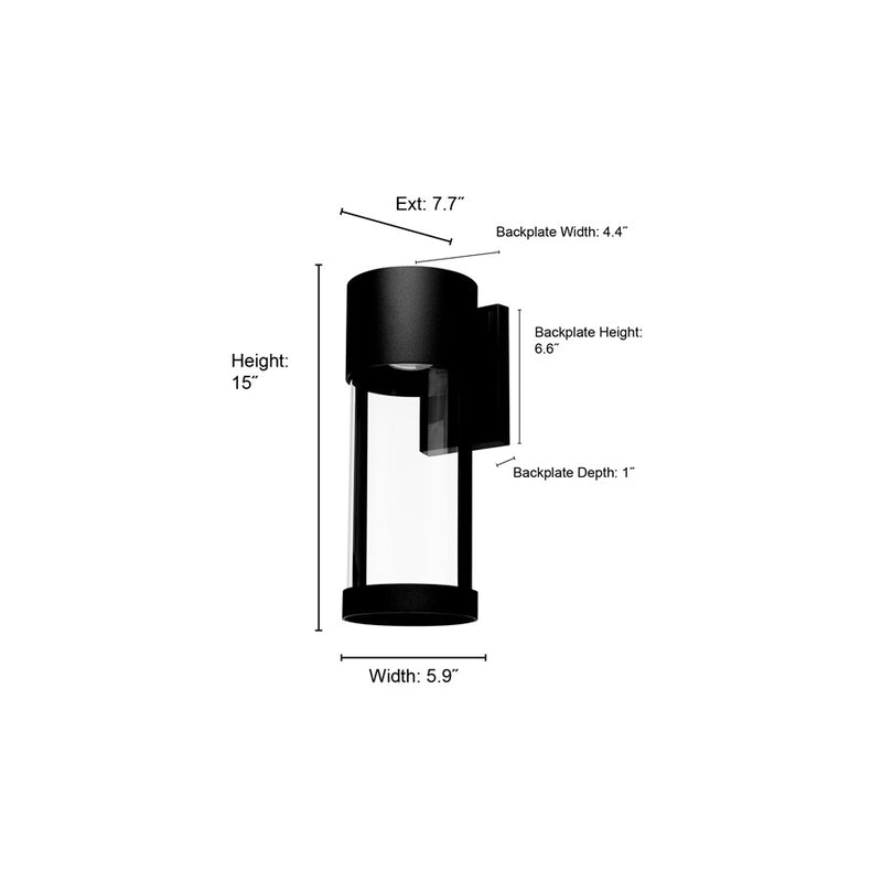Millennium Lighting Trefor 15" LED Outdoor Wall Sconce, Black