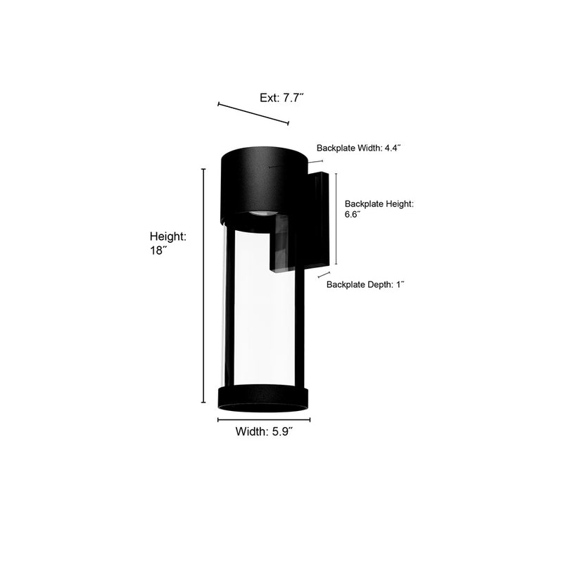 Millennium Lighting Trefor 18" LED Outdoor Wall Sconce, Black