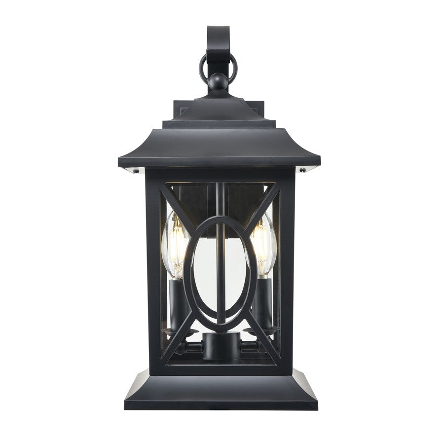 Millennium Lighting Allbert 2Lt Outdoor Wall Sconce, Black - 85102-PBK