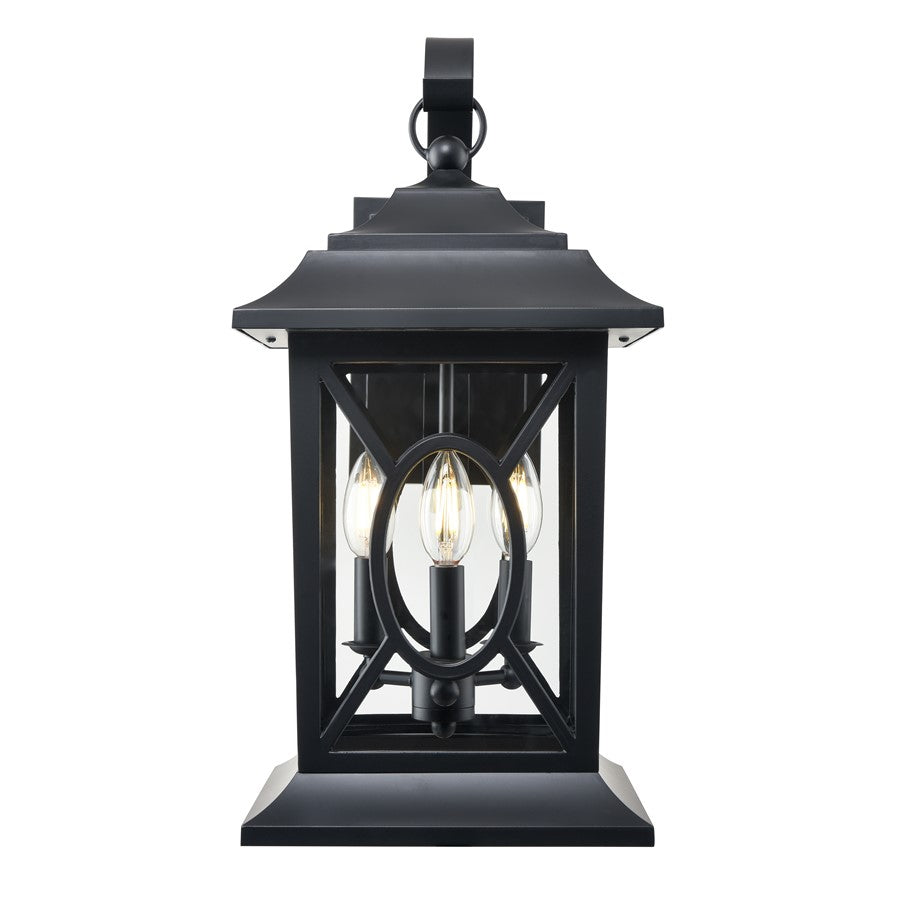 Millennium Lighting Allbert 3Lt Outdoor Wall Sconce, Black - 85103-PBK
