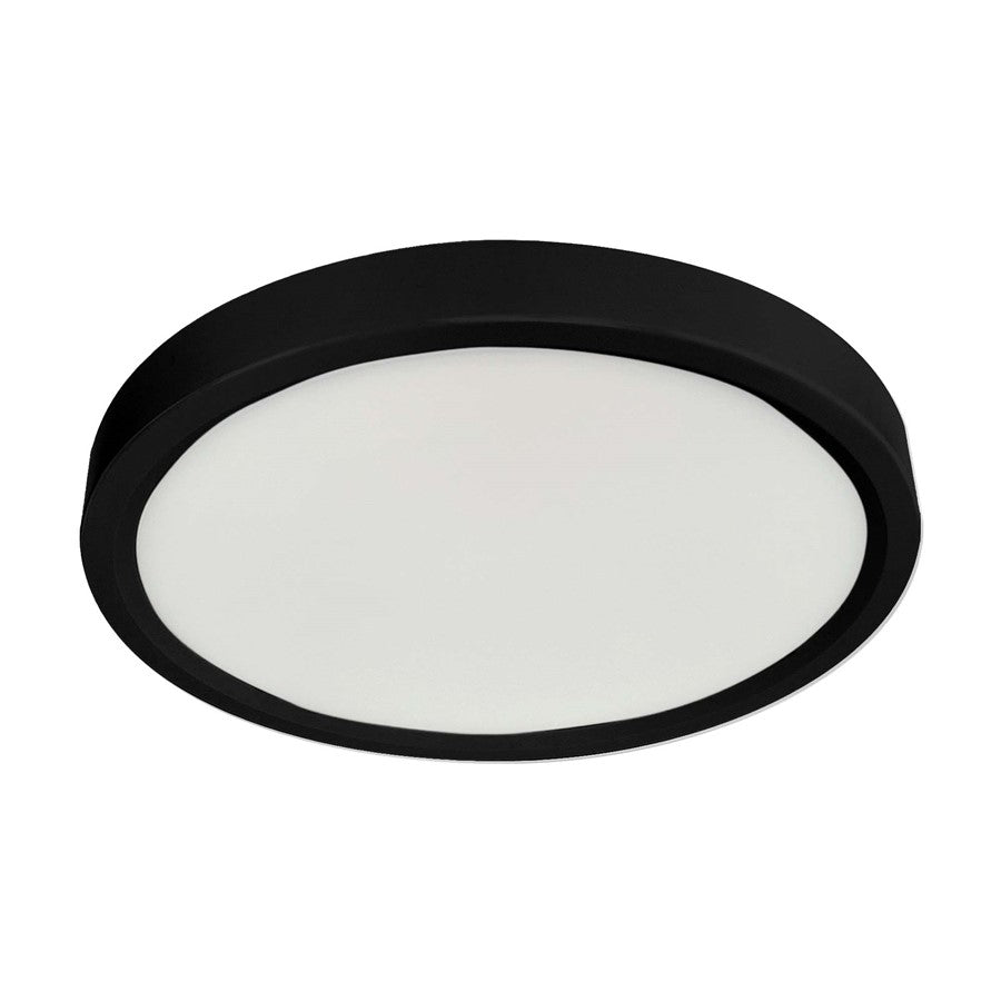 RP Lighting 7" Ultra Slim Round Disk 14W, Black/Frosted - 8536-1BK-HO-90-3K