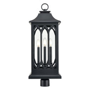 Millennium Lighting Mallorey 3Lt Outdoor Post Lantern, Black - 88105-PBK
