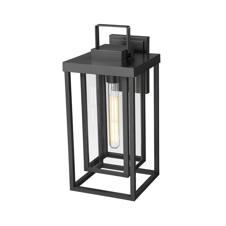 Millennium McDonough 18" High 1Lt Outdoor Wall Lantern, Black/Clear - 901001-PBK