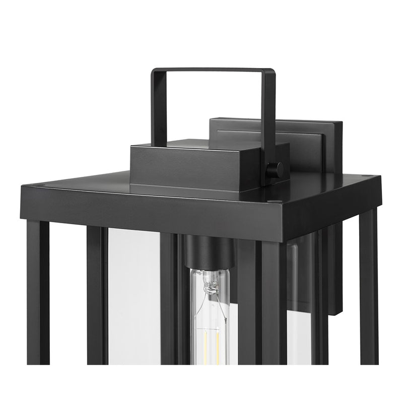Millennium McDonough 18" High 1Lt Outdoor Wall Lantern, Black/Clear