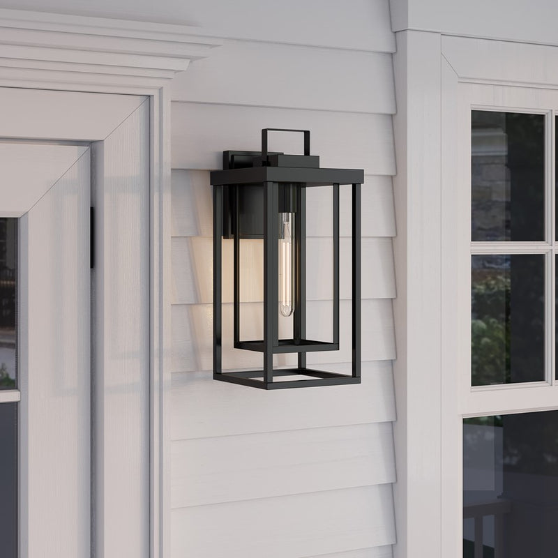 Millennium McDonough 18" High 1Lt Outdoor Wall Lantern, Black/Clear