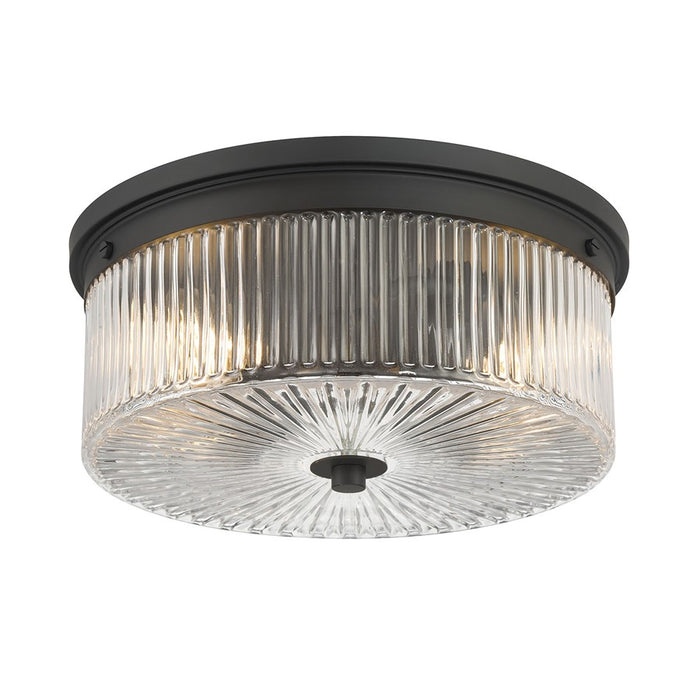 Millennium Lighting Virette 2Lt Flush Mount, Black/Clear Striated - 90102-MB-VB