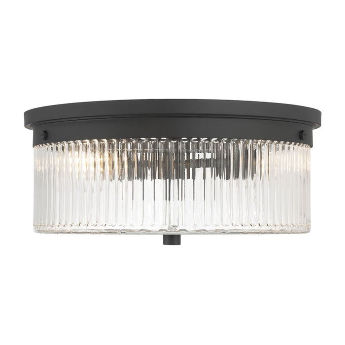 Millennium Lighting Virette 2Lt Flush Mount, Black/Clear Striated