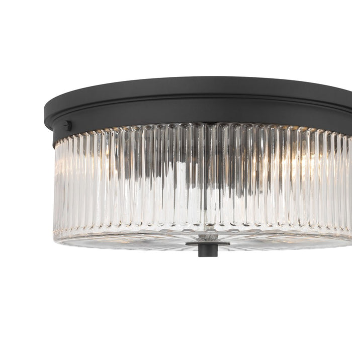 Millennium Lighting Virette 2Lt Flush Mount, Black/Clear Striated